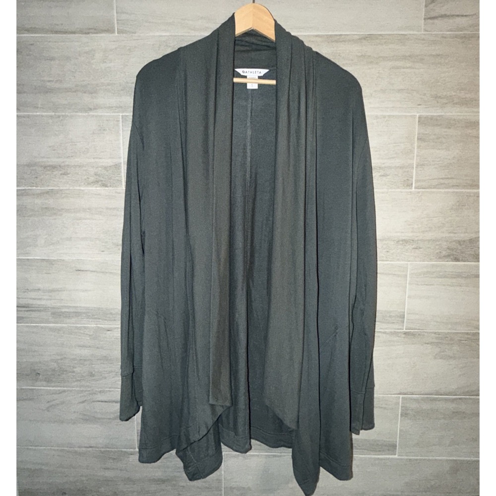 Athleta Pranayama Restore Rib Wrap Open Cardigan Sage Green Woman's Size Large